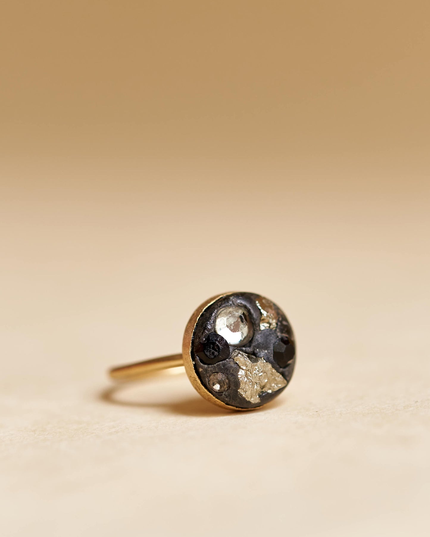 Pyrite Ring Gold